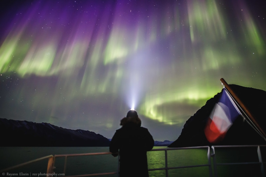 Powerful northern lights during our Svalbard cruise