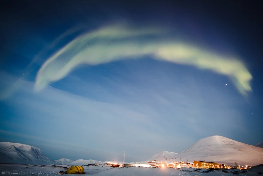 Northern lights picture in Longyearbyen in Svalbard